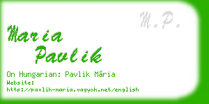 maria pavlik business card